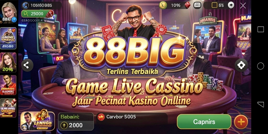 Tampilan gameplay 88BIG yang menarik dengan dealer live.