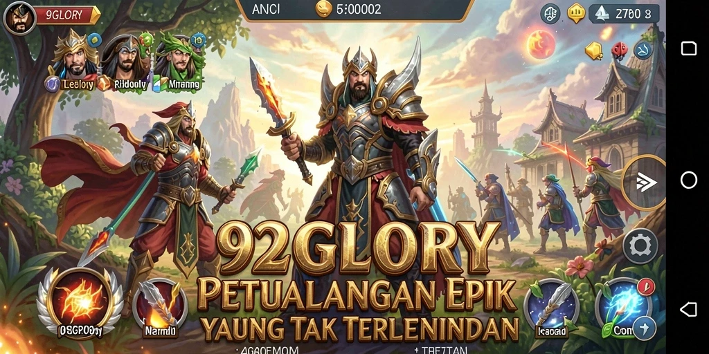 Tampilan gameplay 92GLORY menampilkan aksi petualangan yang seru.