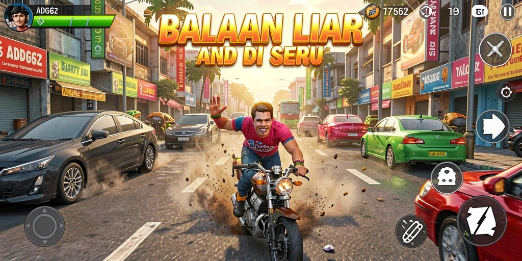 Screenshot ADG62 menunjukkan aksi balapan yang intens dan mendebarkan.