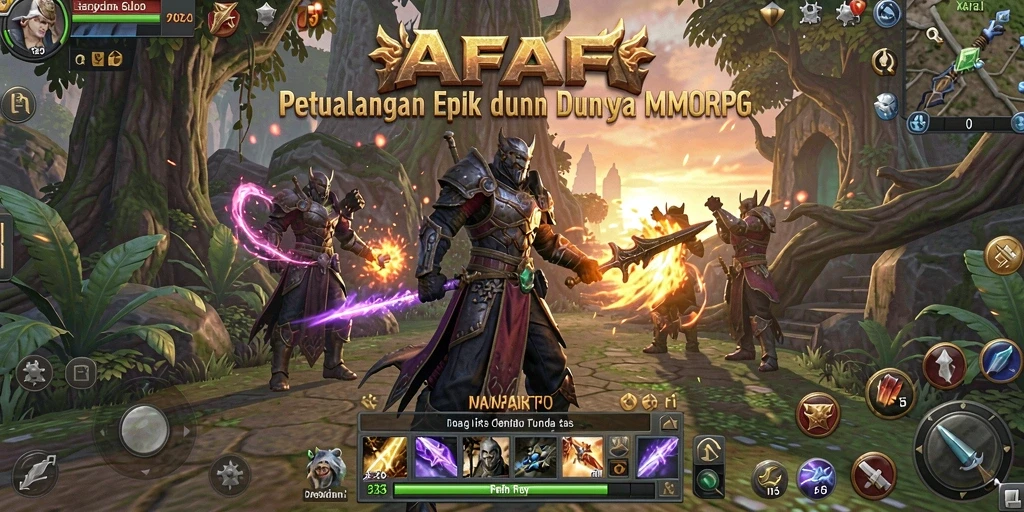 Screenshot utama AFAF menampilkan aksi seru dalam permainan MMORPG.
