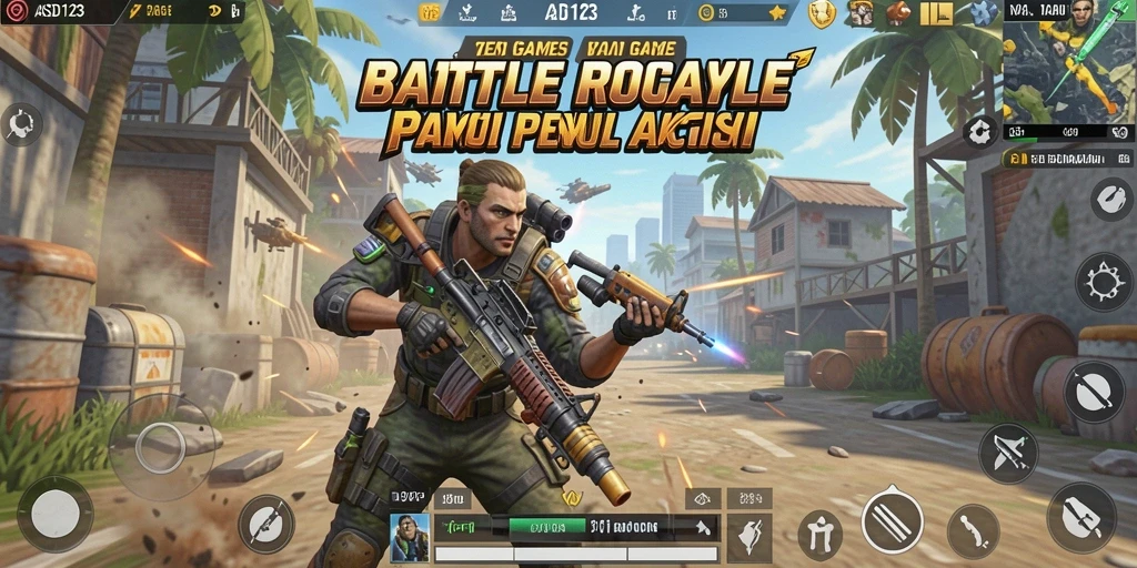 Screenshot gameplay menegangkan dari ASD123 di medan perang.