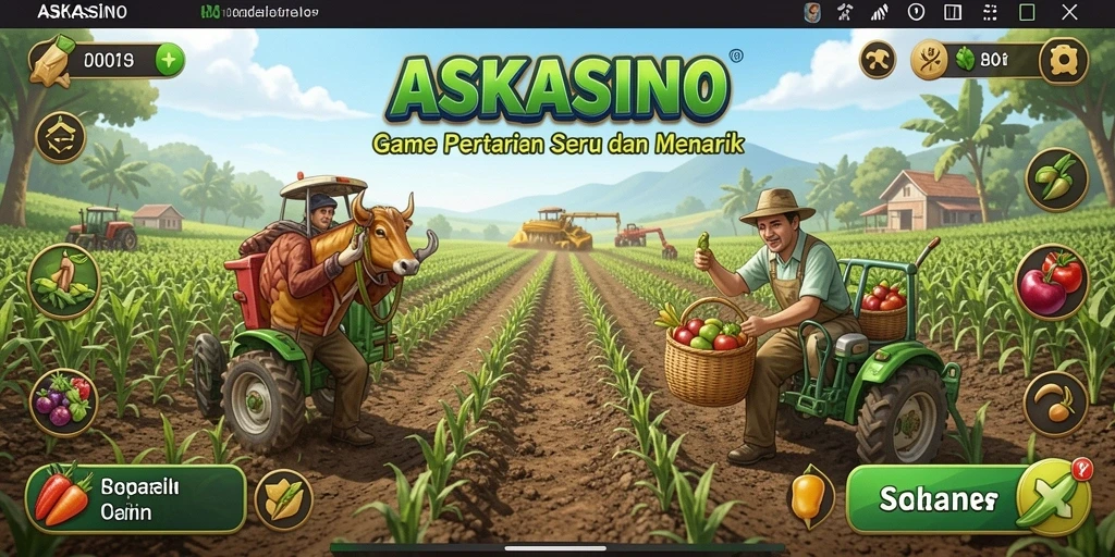 Tampilan gameplay menarik saat berkebun di ASKASINO.