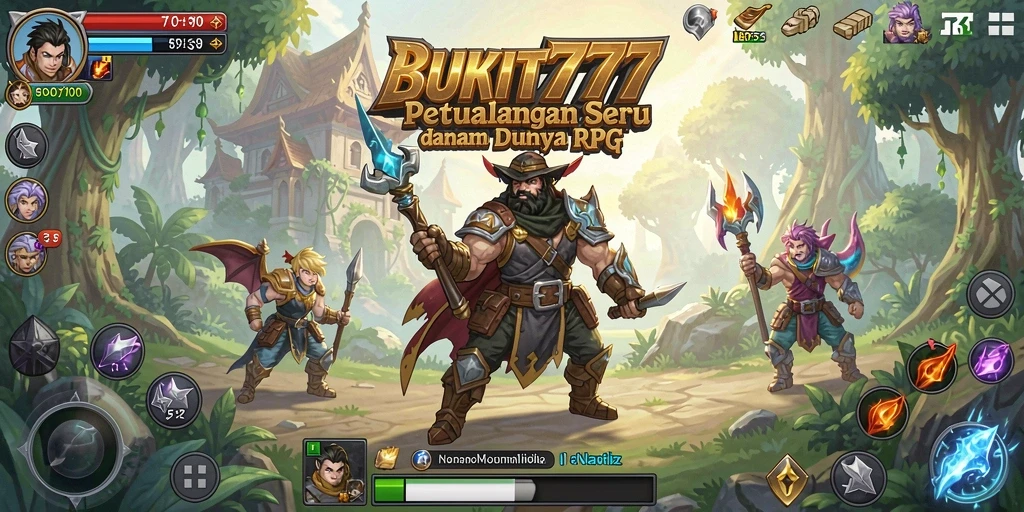 Tampilan aksi mendebarkan dalam gameplay RPG BUKIT777.