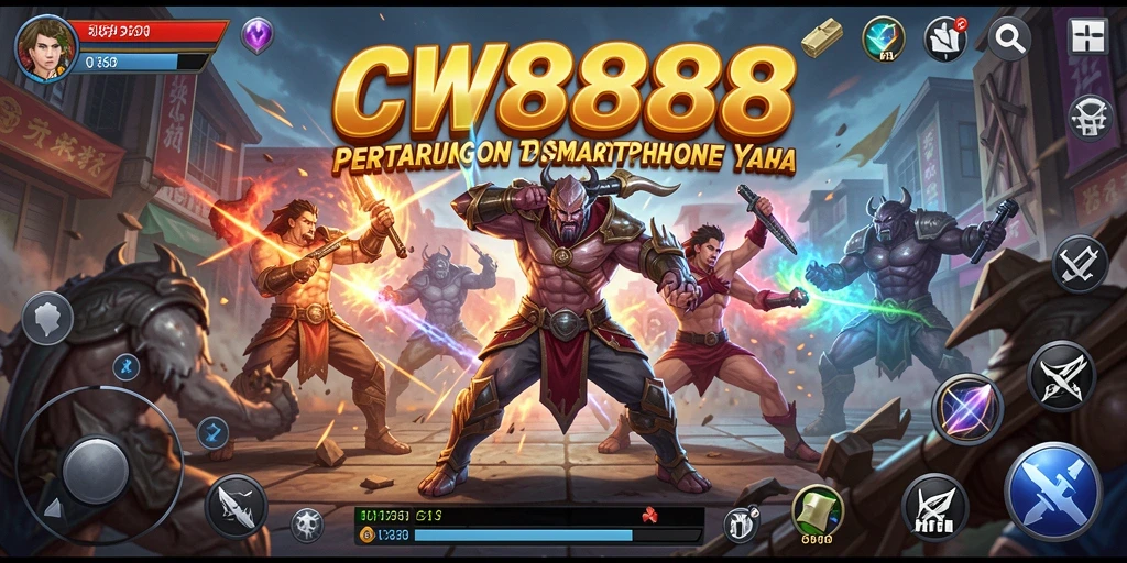 Screenshot utama CW8888 menampilkan aksi pertarungan yang mendebarkan.