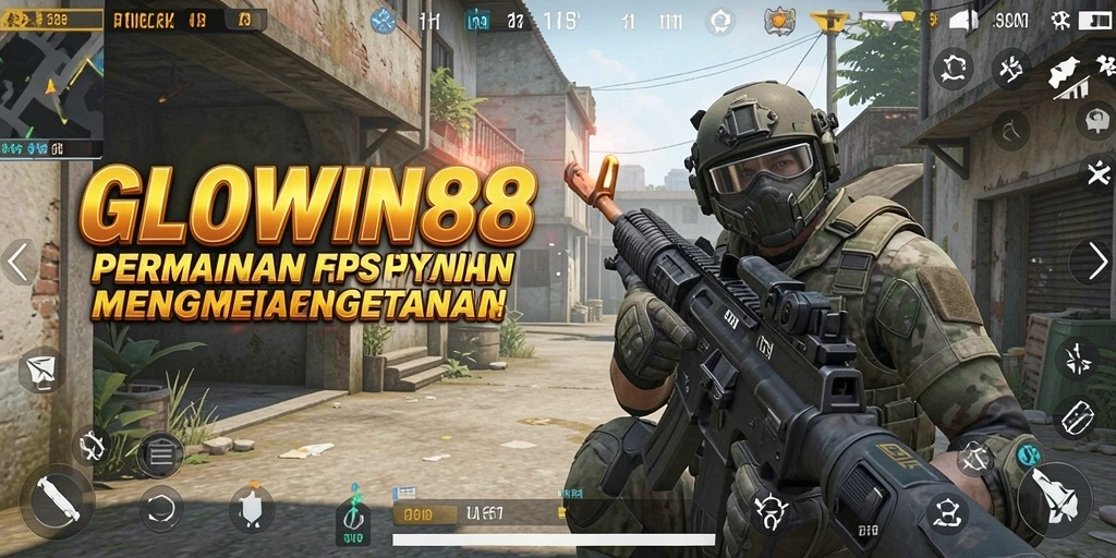 Tangkapan layar menampilkan aksi seru dalam GLOWIN88 gameplay FPS.