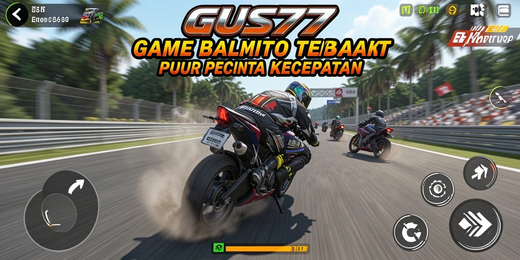 Screenshot <strong>GUS77</strong> menampilkan momen balapan seru dengan motor yang melaju kencang.
