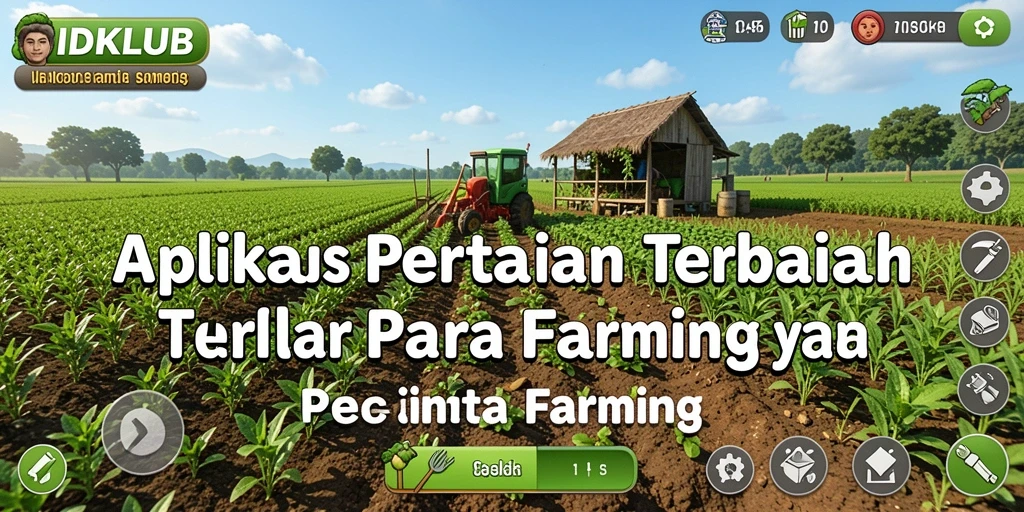Screenshot gameplay IDKLUB yang menunjukkan keindahan lahan pertanian.