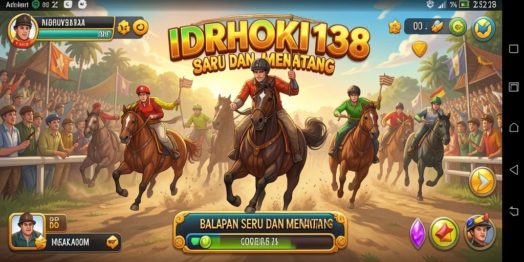 Screenshot gameplay IDRHOKI138 menampilkan aksi balapan yang mendebarkan.