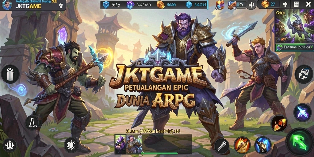 Tampilan gameplay seru di JKTGAME dengan aksi pertempuran mendebarkan.