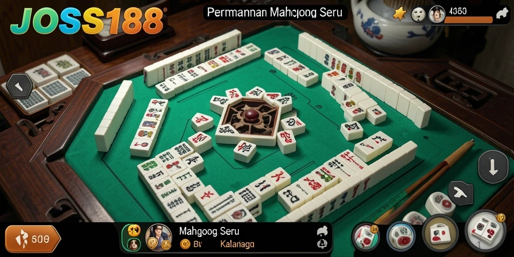 Tampilan gameplay seru dalam JOSS188 yang menampilkan ubin Mahjong.