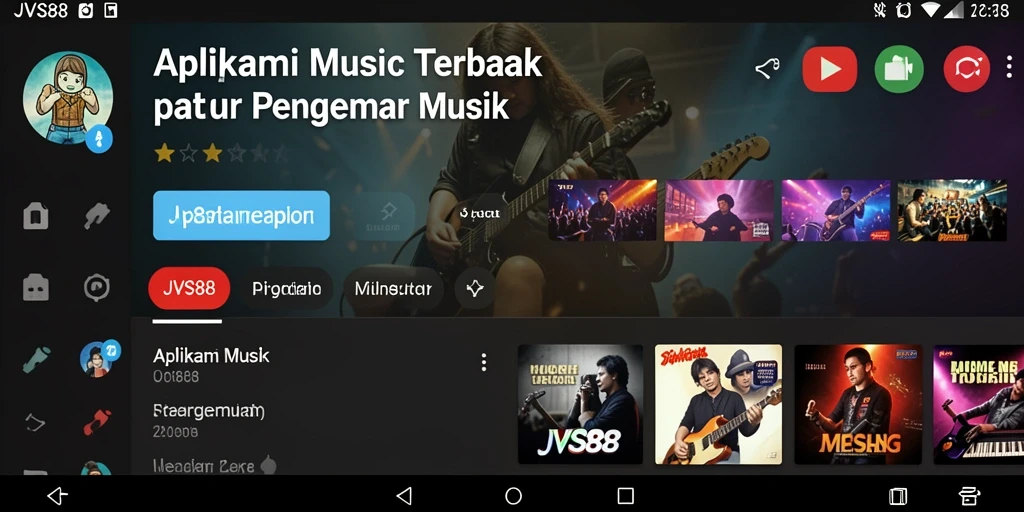 Tampilan gameplay seru dari aplikasi JVS88 yang memadukan musik dan permainan.