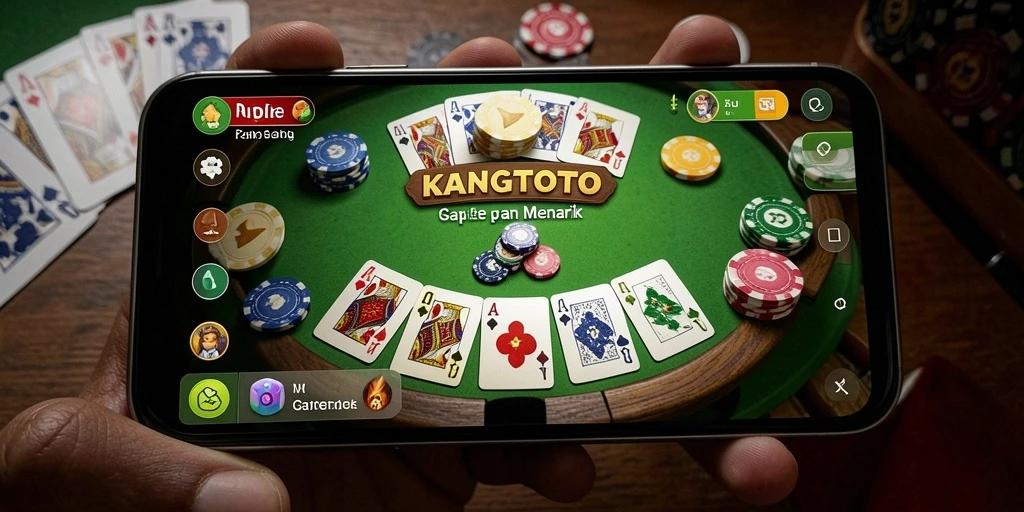 Screenshot gameplay KANGTOTO menampilkan keseruan permainan Gaple dengan teman.