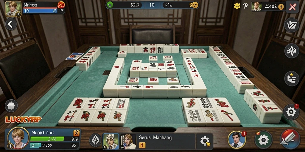 Tampilan menarik gameplay Mahjong dalam LUCKYRP yang menantang.
