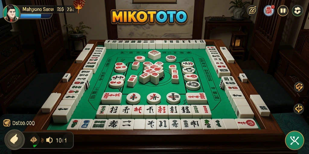 Screenshot MIKOTOTO menampilkan gameplay seru di dalam permainan Mahjong.