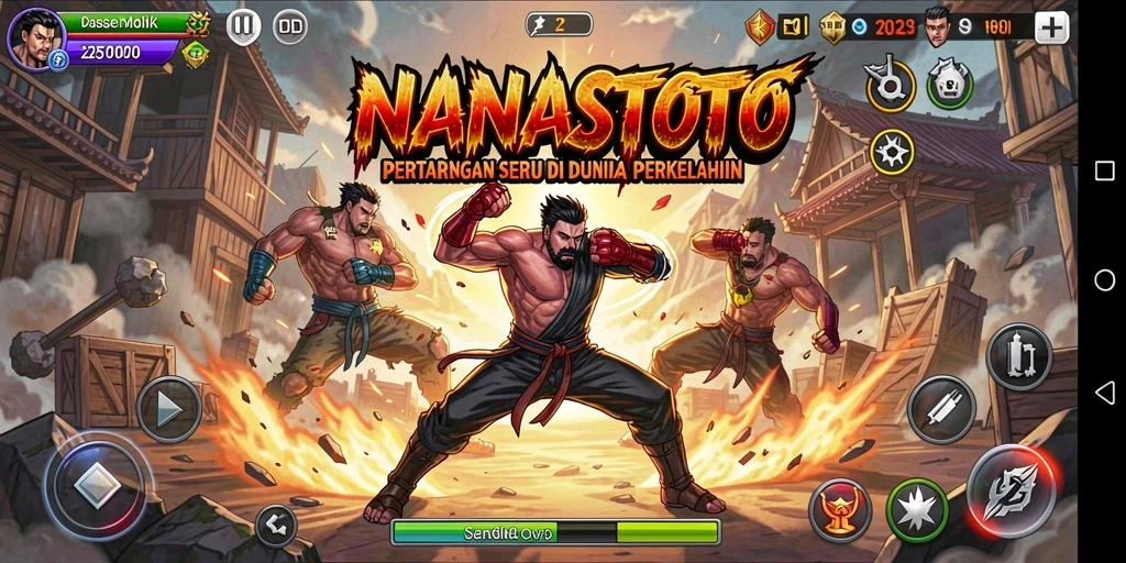 Gambaran gameplay pertarungan yang seru dan mendebarkan di NANASTOTO.