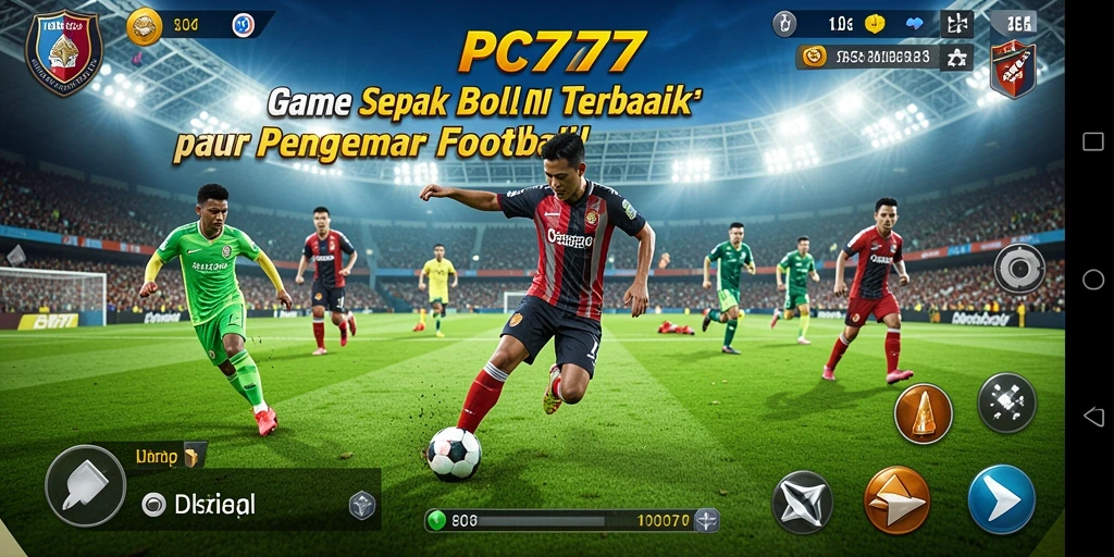 Tampilan gameplay seru dalam game sepak bola PC777.