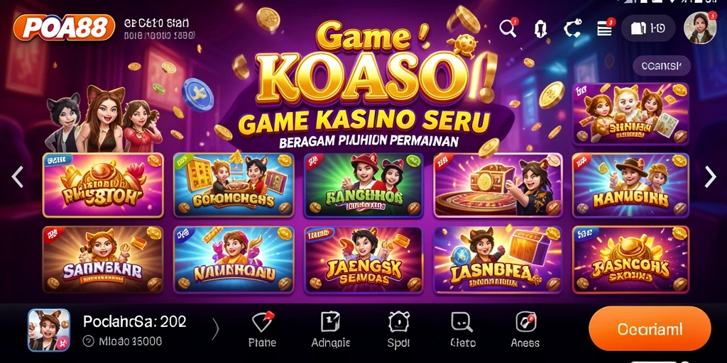 Screenshot gameplay seru dari aplikasi Kasino POA88 yang menyenangkan.