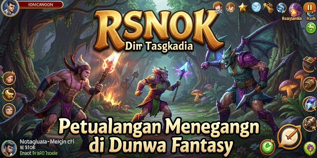 Tangkapan layar gameplay RSNOK yang menampilkan aksi petualangan penuh warna.