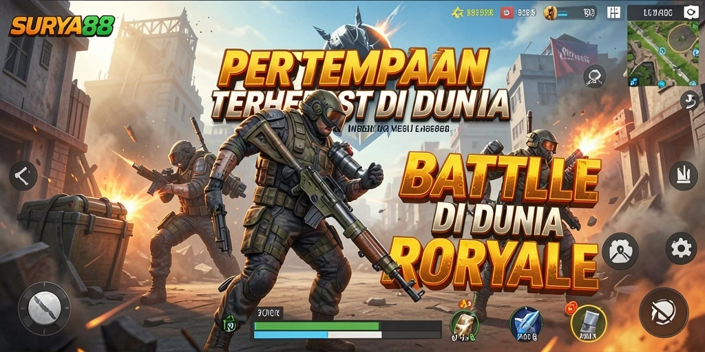Tangkapan layar menunjukkan momen intens dalam pertempuran SURYA88.