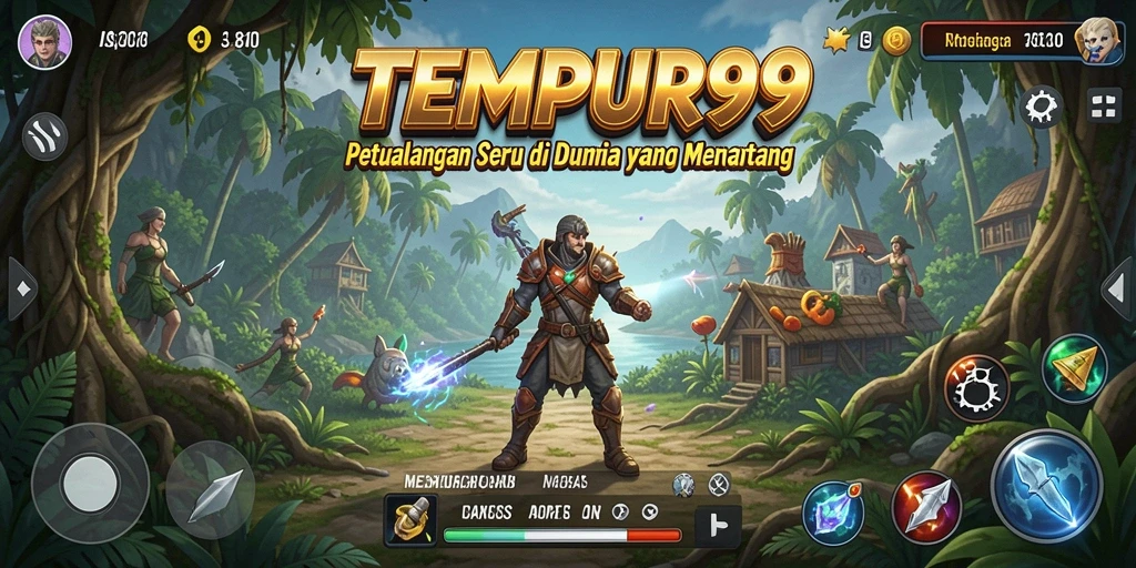 Screenshot gameplay TEMPUR99 yang menunjukkan aksi seru di dunia petualangan.