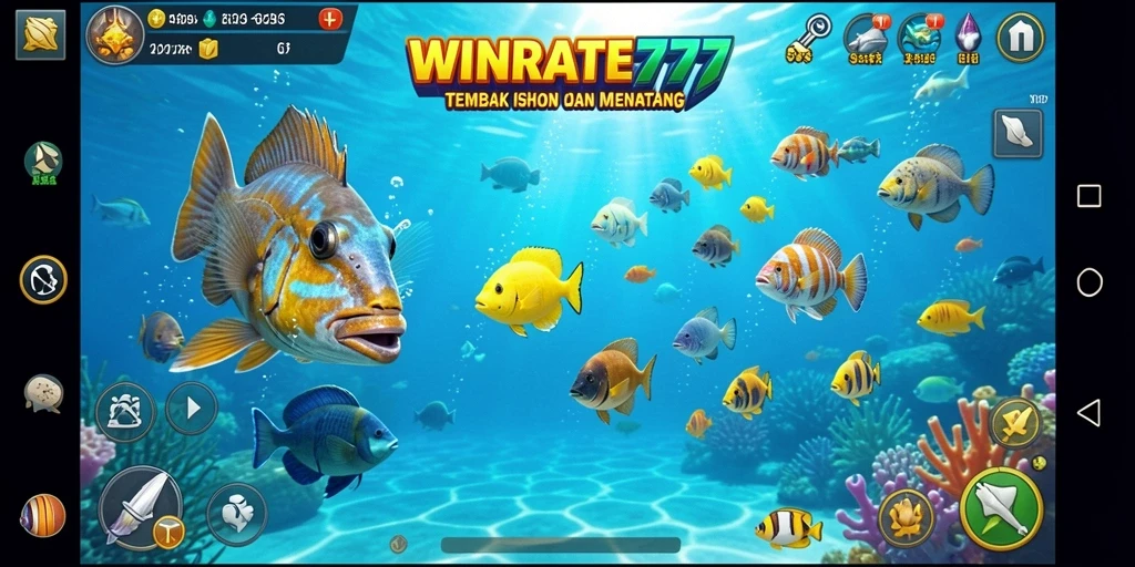Gameplay seru Tembak Ikan di WINRATE777 dengan berbagai ikan menarik.